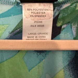 Blue and Green Tropical Sleeveless Dress